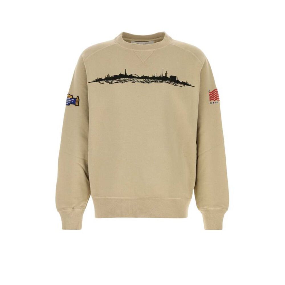 Golden Goose Deluxe Brand Men Cappuccino Cotton Oversize Sweatshirt